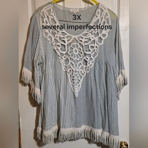 Light Green Sheer Crochet Women's Top